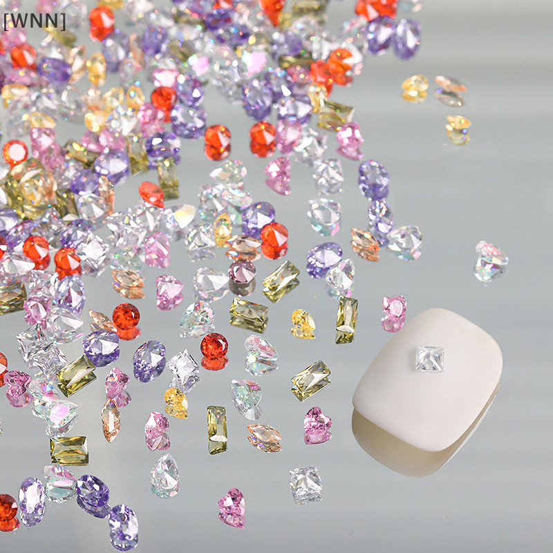 [WNN]คลังสินค้าพร้อม 10pcs Zircon เล็บ Ch 3D Glitter Rhinestone ตกแต่งเล็บเล็บอุปกรณ์เสริมสําหรับ Diy เล็บออกแบบอุปกรณ์ร้านทําผม TH