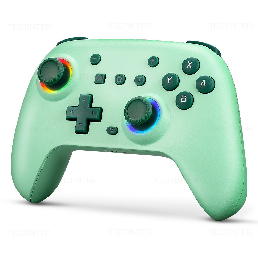 คอนโทรลเลอร์บลูทูธไร้สายคอนโทรลเลอร์ RGB สําหรับ Nintendo Switch/OLED/Lite/PC/เกมมือถือจอยสติ๊กมัลติฟังก์ชั่น