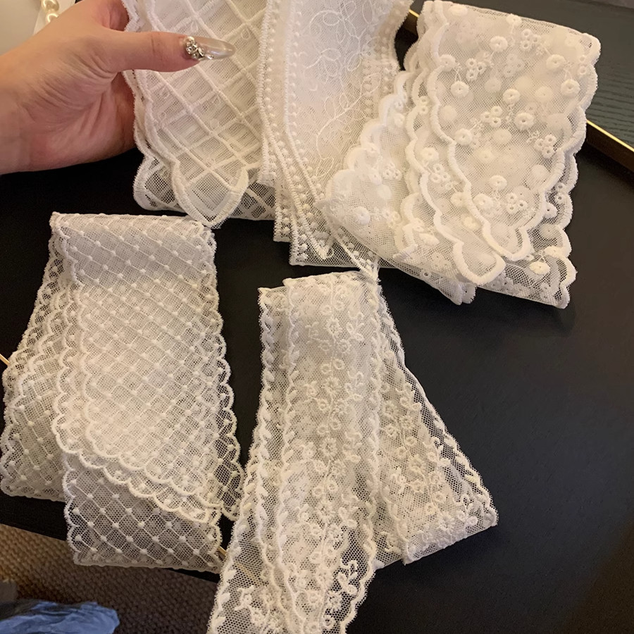 ริบบิ้นลูกไม้สีขาว Fairy Bowknot Hairbands ผู้หญิงเกาหลี Headwear