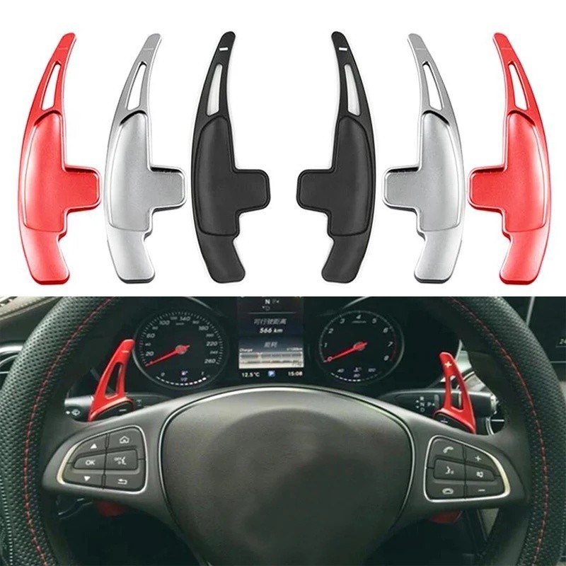 จัดแต่งทรงผมรถยนต์สําหรับMercedes Benz AMG A45 CLA45 C63 C65 S63 GLA45 E43 SL63 พวงมาลัยเกียร์Shifte