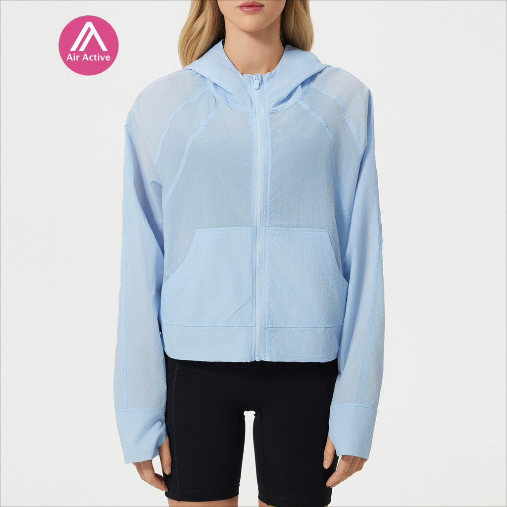 Airactive Leisure Casual Sports Jacket Sun Protection Jacket Cool Fabric Water Repellent Hooded Side Pockets
