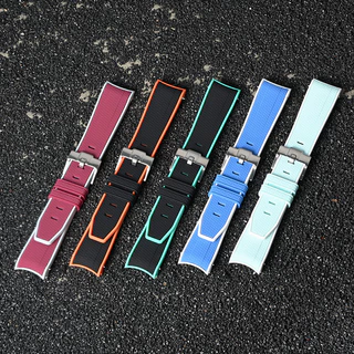สายซิลิโคนใหม่สําหรับ Omega X Swatch Joint MoonSwatch 20 มม.ผู้ชายผู้หญิง Quick Release โค้ง End สายนาฬิกาสร้อยข้อมือสําหรับ Rolex สําหรับ Seamaster 300