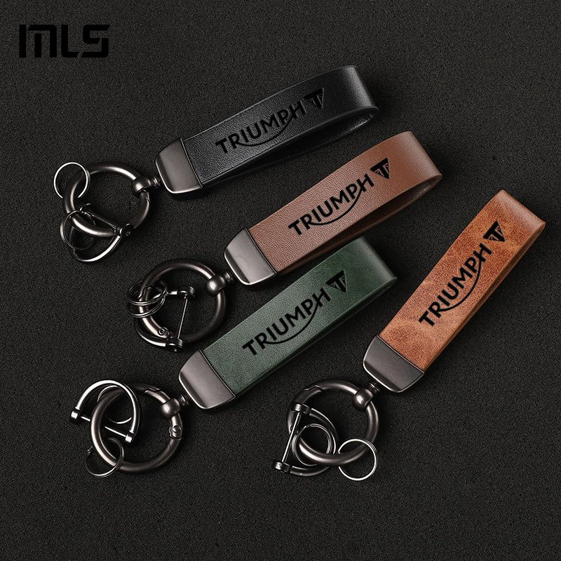 รถหนังแท้พวงกุญแจของขวัญที่กําหนดเองสําหรับ Triumph bonneville t100 t120 tt600 thruxton 900 1200 r t