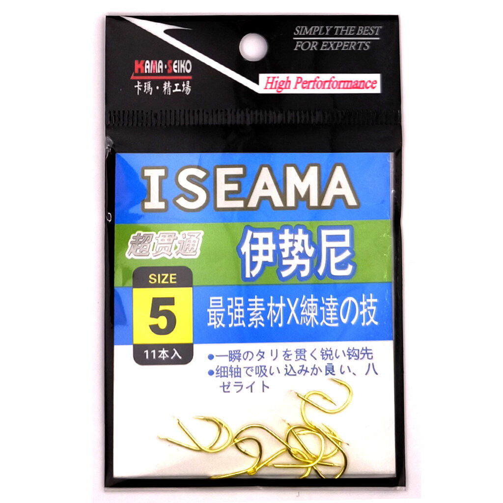 ตะขอ เบ็ด อิเซอะมา KAMASEIKO ISEAMA สีทอง ก้นแบน