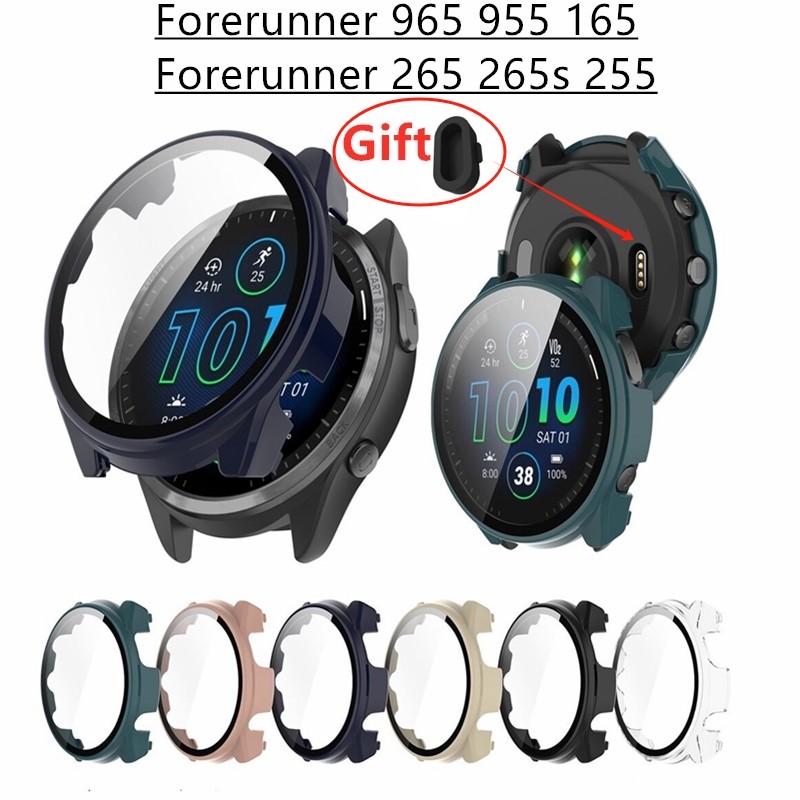 เคสป้องกันพีซี + กระจกนิรภัยสําหรับผู้เบิกทาง Garmin 965 / Forerunner 955 Solar / Forerunner 265 265