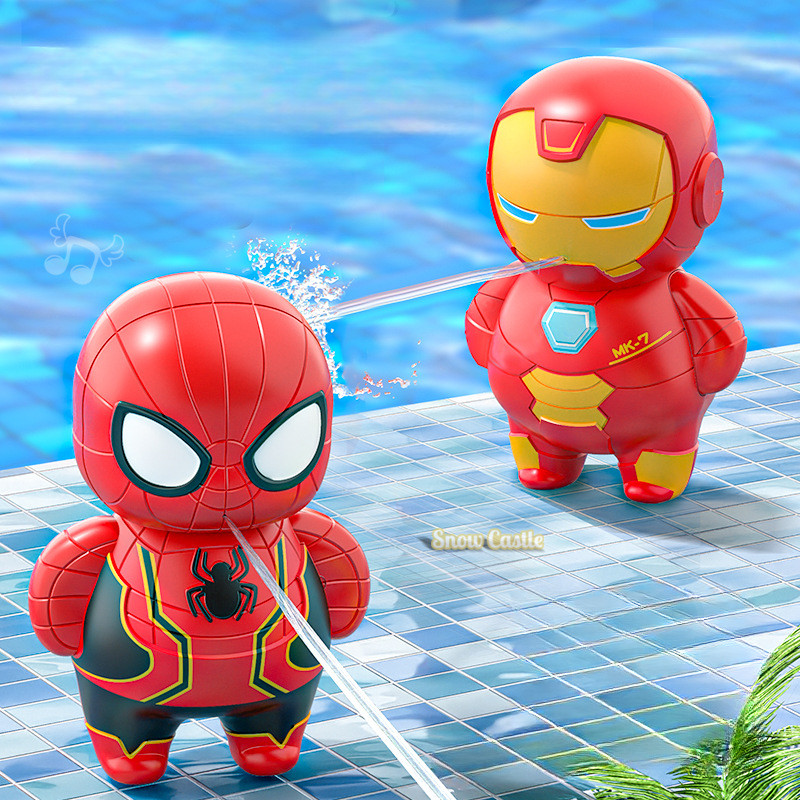 การ์ตูนตลกสไปเดอร์แมนไอรอนแมนตุ๊กตาเล่นน้ําของเล่นกลางแจ้งสาดน้ําเทศกาลของเล่นของขวัญ