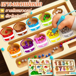 BHQ ของเล่นเขาวงกตแม่เหล็ก แยกสีลูกปัดแม่เหล็ก การนับหมวดหมู่ การฝึกสมาธิ ของเล่นปริศนา