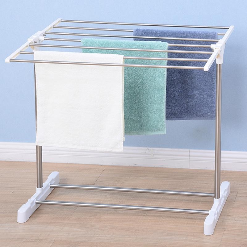 Aihome Living Clothesline Towel Drying Rack ชั้นวางผ้าขนหนูแบบพกพา ชั้นวางผ้าขนหนูแบบพกพา
