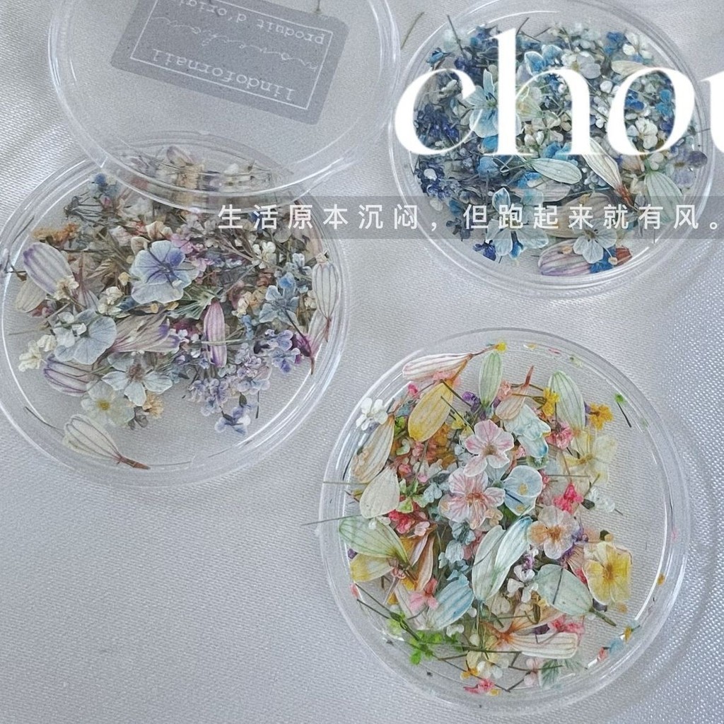 ศิลปะเล็บสไตล์ญี่ปุ่น BLC สไตล์เดียวกัน ตกแต่งดอกไม้เล็กๆ วัสดุผสมสีภาพวาดสีน้ำมัน ชิ้นดอกไม้เล็กๆ ตกแต่งดอกไม้แห้งในสวนโมเนต์