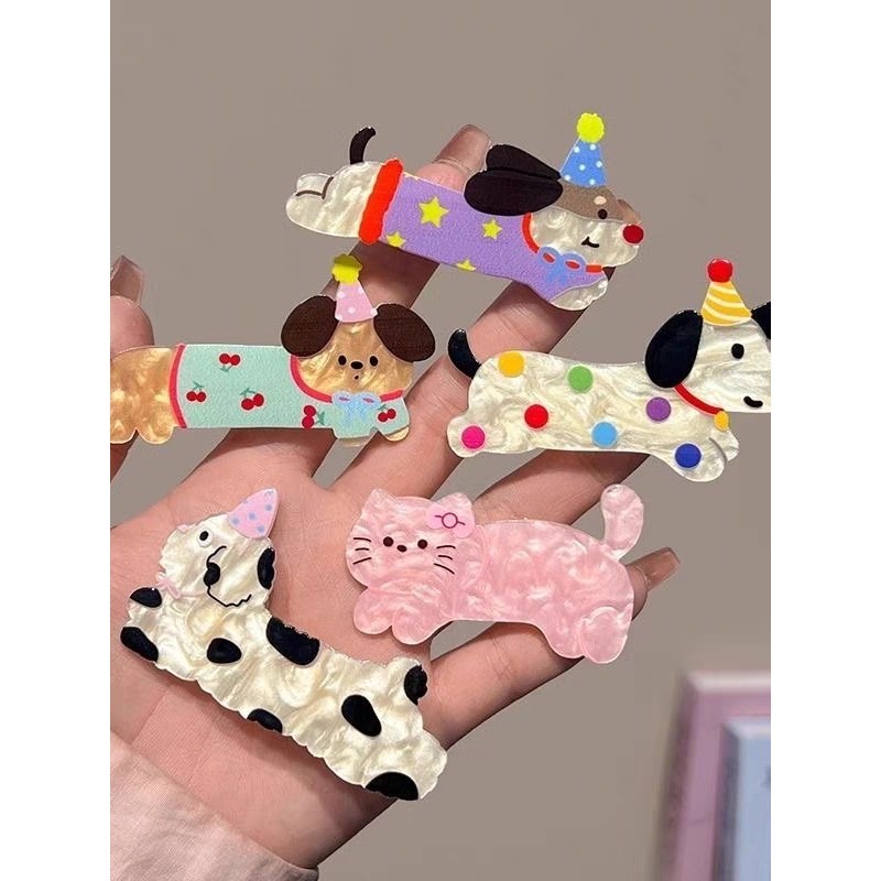 Firewire🔥พร้อมส่ง🔥 น่ารักลูกสุนัขแมวกิ๊บสาวผมหักเรียบกิ๊บขนาดเล็ก กิ๊บติดผมเด็ก