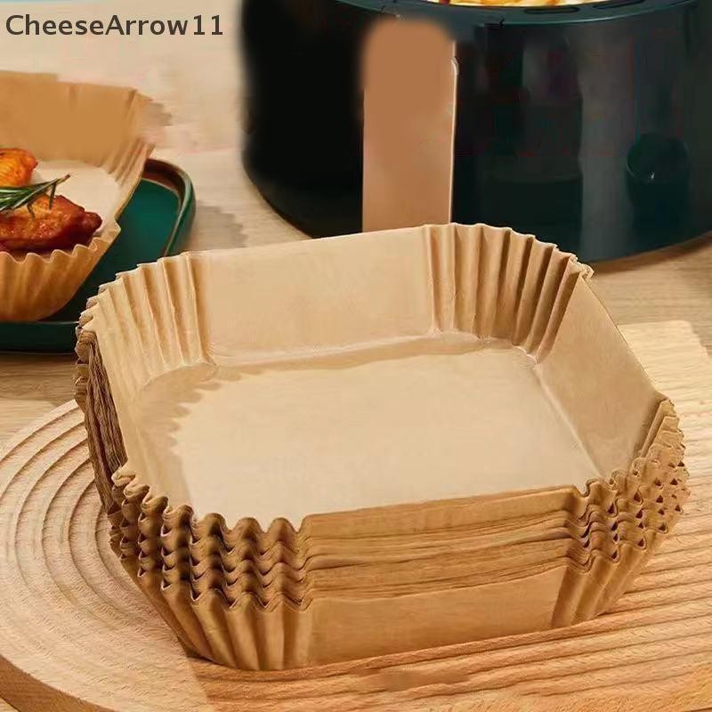 Che 50 ชิ้นทิ้ง Air Fryer กระดาษดูดซับน้ํามัน Anti Oil ถาดกระดาษ Non Stick Baking Pad ห้องครัว Air Fryer เครื่องมืออบกระดาษ TH