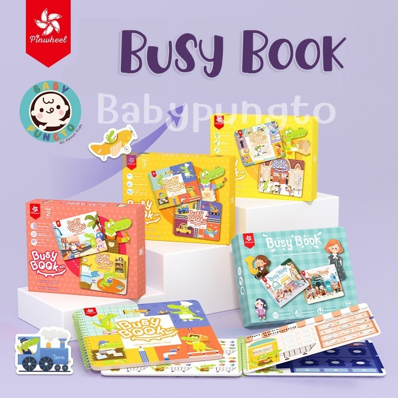 Pinwheel Busy Book 🔺มี 7 Level🔺Quiet Book  หนังสือกิจกรรมเพิ่มทักษะการเรียนรู้สำหรับลูกน้อย | ของเล่