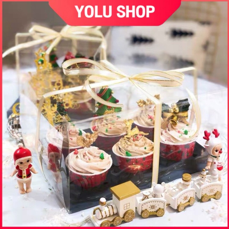 (จัดส่ง 24 ชม.) กล่องคัพเค้กใส: 2 ชิ้น 4 ชิ้น 6 ชิ้น 12 ถ้วยมัฟฟินกล่องบรรจุภัณฑ์กล่องขนมกล่องขนม