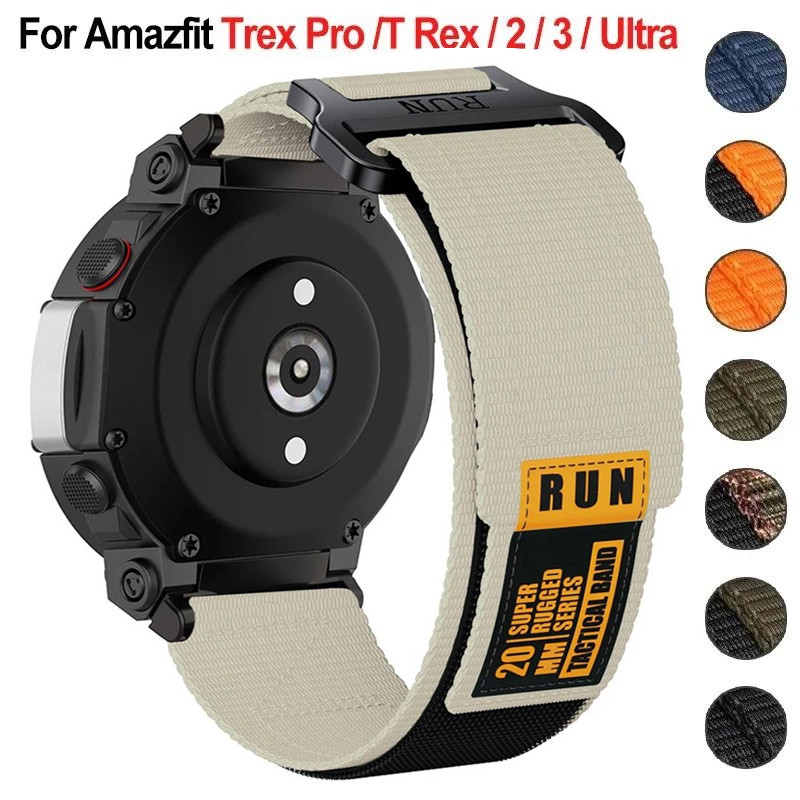 ไนลอนกีฬาสายรัดสําหรับ Amazfit T-Rex 2 3 Ultra สําหรับ Huami Amazfit Trex Pro T Rex กีฬาเข็มขัด Smartwatch สร้อยข้อมืออุปกรณ์เสริม