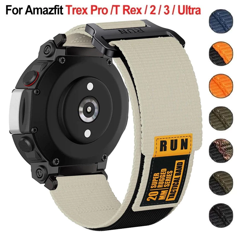 ไนลอนกีฬาสายรัดสําหรับ Amazfit T-Rex 2 3 Ultra สําหรับ Huami Amazfit Trex Pro T Rex กีฬาเข็มขัด Smartwatch สร้อยข้อมืออุปกรณ์เสริม