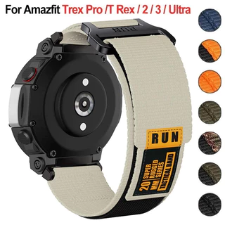 ไนลอนกีฬาสายรัดสําหรับ Amazfit T-Rex 2 3 Ultra สําหรับ Huami Amazfit Trex Pro T Rex กีฬาเข็มขัด Smartwatch สร้อยข้อมืออุปกรณ์เสริม
