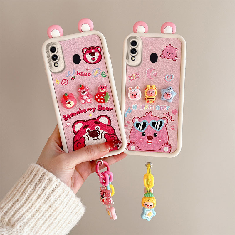 เคส samsung a20 เคส samsung a30 เคสโทรศัพท์ตุ๊กตาหูน่ารักสําหรับเคส