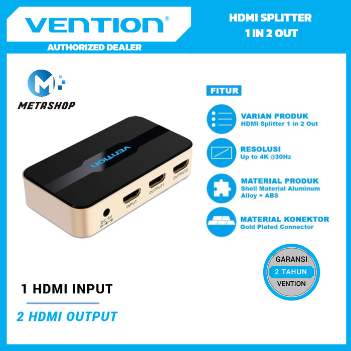 VENTION HDMI Splitter 1x2 1 In 2 Out HDMI Duplicate Screen Switch ACB AKE