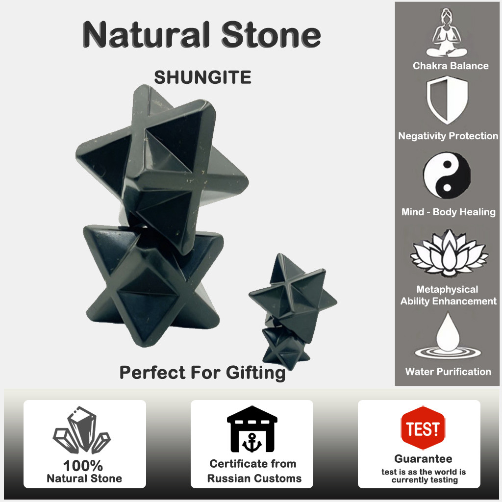 รัสเซีย Shungite Mercaba Polyhedral เครื่องประดับ: 5G EMF-การป้องกัน,พลังงานสูง,Balance Feng Shui&&*-