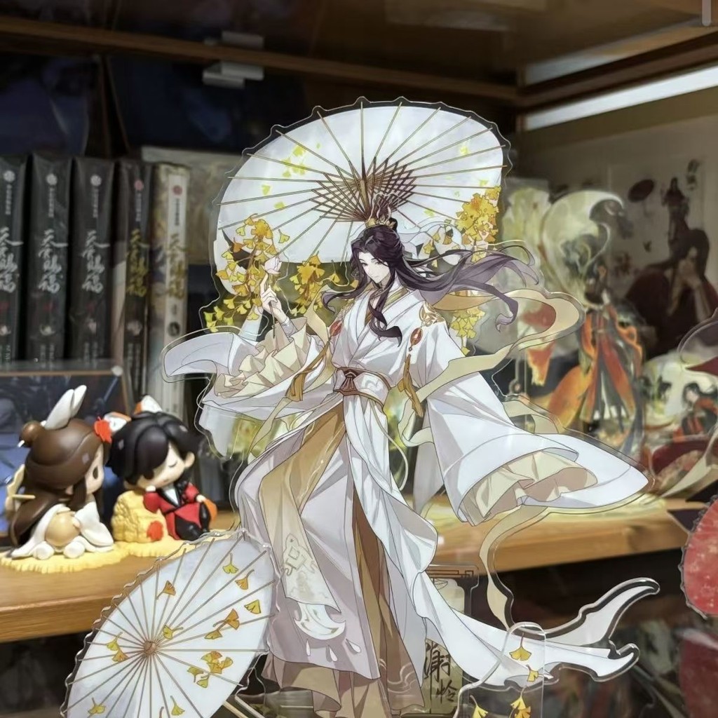[ขาตั้งอนิเมะ] Tian Guan Ci Fu ของตกแต่งโต๊ะ Huacheng Xie Lian สไตล์โบราณ ถือร่ม ขาตั้งสุดหล่อ ของตกแต่งโต๊ะมูลค่าสูง
