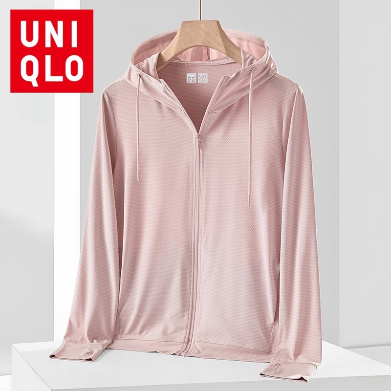 UNIQLO ยูนิโคล่ ฤดูร้อนผู้หญิงครีมกันแดดแจ็คเก็ตระบายอากาศน้ําหนักเบาต้านเชื้อแบคทีเรียยุง