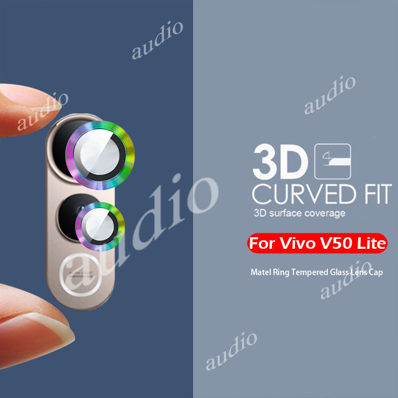 Vivo V50 Lite 5G 4G โลหะกล้องเลนส์ Protector กระจกนิรภัยสําหรับ Vivo V50Lite VivoV50 Lite 5G 4G Ultra Thin Clear แหวนโลหะกล้อง Protector กระจกนิรภัยสําหรับ VivoV50Lite 5G 4G