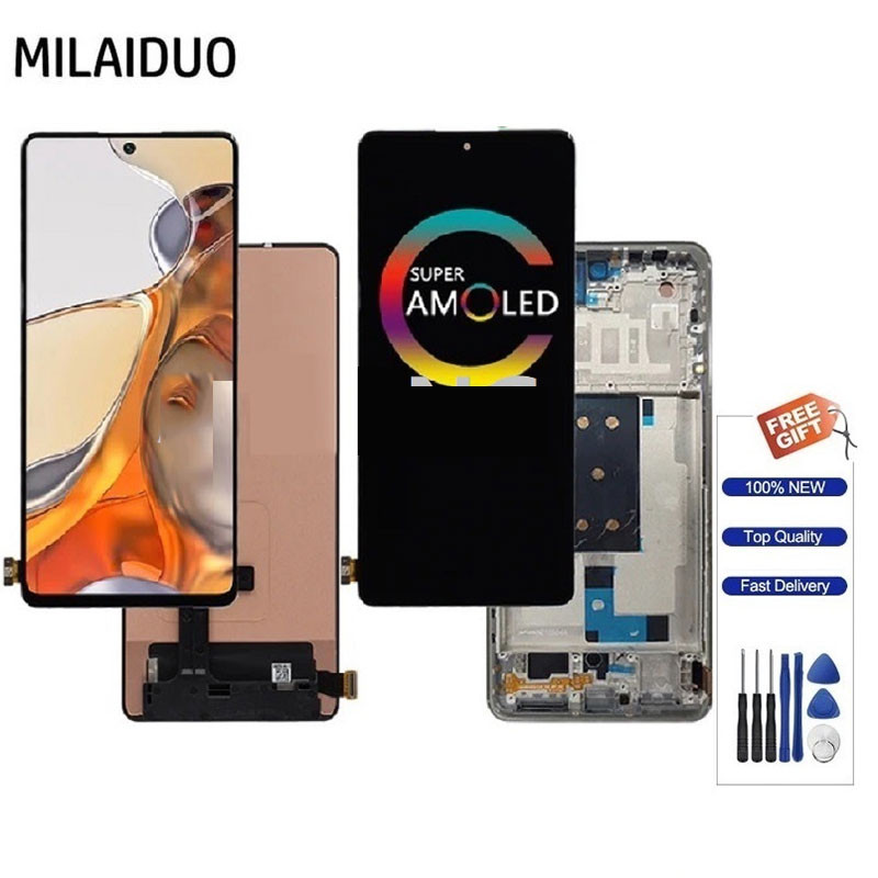 Lcd ต้นฉบับสําหรับ Xiaomi Mi 11T 11T Pro 21081111รจ 2107113Si จอแสดงผล LCD หน้าจอสัมผัส Digitizer อะไหล่ทดแทน