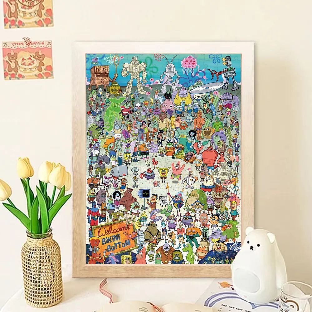 พร้อมส่ง 【 SpongeBob】jigsaw puzzle จิ๊กซอว์ 1000 ชิ้นของเด็ก จิ๊กซอว์ไม้ 1000 ชิ้น จิ๊กซอว์ 1000 ชิ้นสำหรับผู้ใหญ่ จิ๊กซอ จิ๊กซอว์ 500 ชิ้น 38-10 จิ๊กซอว์ 1000 ชิ้น สำหรับ ผู้ใหญ่ ตัวต่อจิ๊กซอว์ จิ๊กซอว์ การ์ตูน