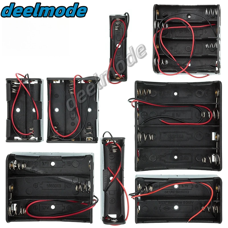 กล่องพลาสติกใส่แบตเตอรี่ AA/18650 ขนาดมาตรฐาน พร้อมสายไฟ 3.7V/1.5V