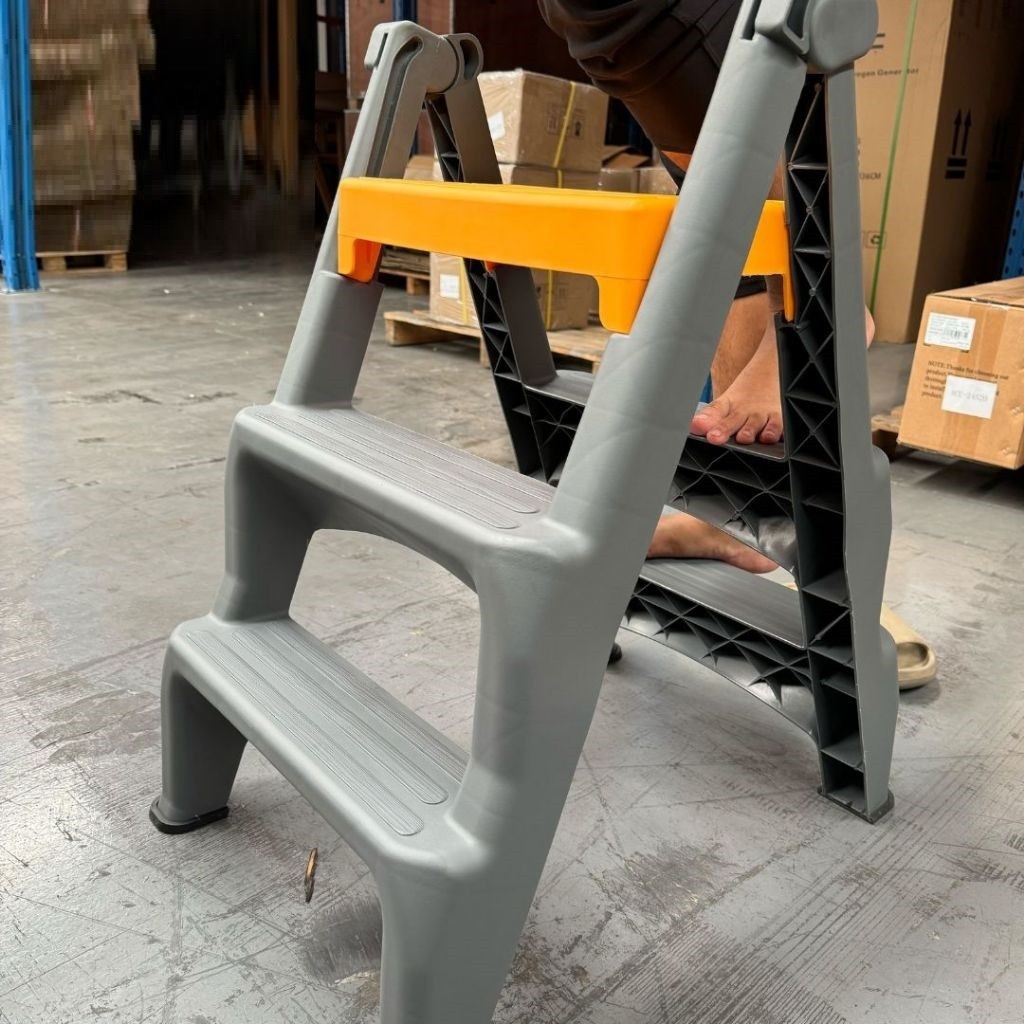 ส่งจากไทย 🚩 เก้าอี้บันได บันไดพลาสติก พับได้เก็บได้ บันไดเอนกประสงค์ 3 ขั้น รับน้ำหนัก 120 กก.