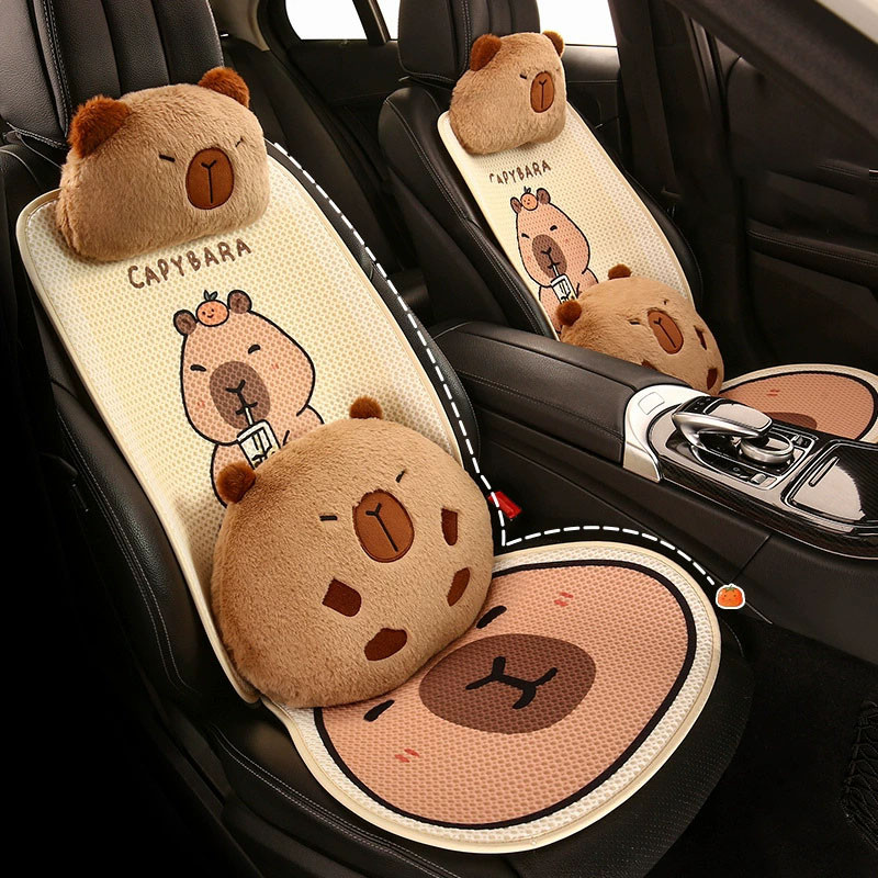 Capybara เบาะรองนั่งรถยนต์ ที่หุ้มเบาะรถยนต์ ระบายอากาศได้ ลายการ์ตูนน่ารัก อะไหล่รถยนต์