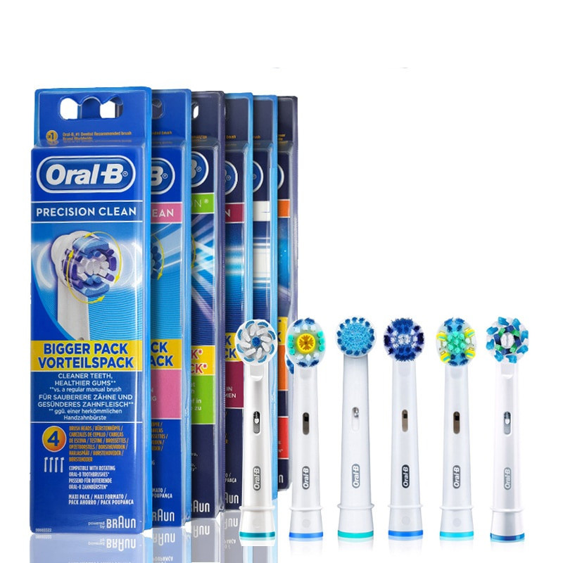 หัวแปรงเปลี่ยนแปรงสีฟันไฟฟ้าแบบหมุน Oral b (EB17/EB18/EB20/EB25/EB50/EB60) 4 ชุด/กล่อง