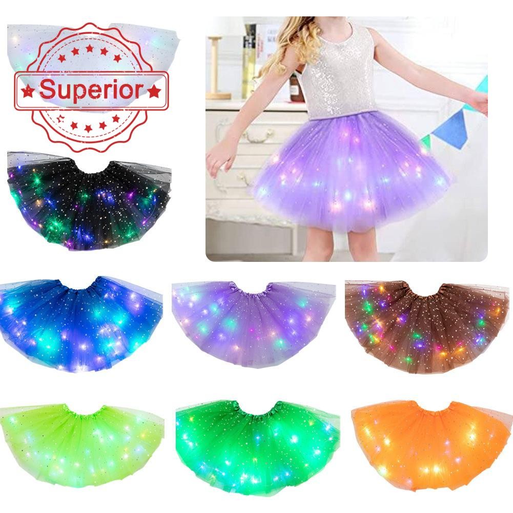แฟชั่น Tutu กระโปรง Star เลื่อมกระโปรงส่องสว่าง Creative Light Strips กระโปรง Led M3h0