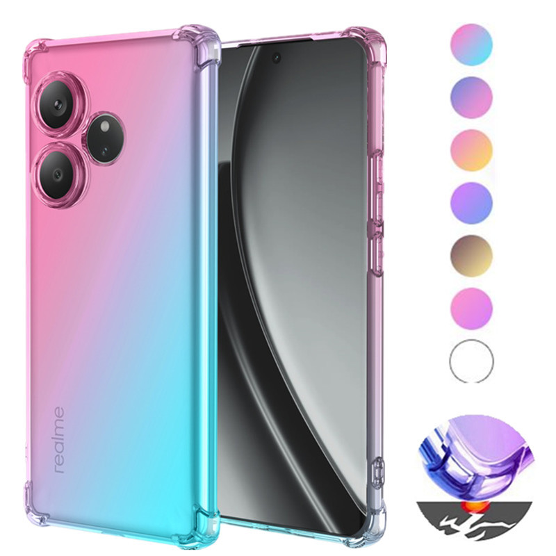 สําหรับrealme GT 6 6T Neo 3 3T 2T GT 2 Proหมายเหตุ50 Clearน่ารักGradient Slim Anti Scratchยืดหยุ่นTPUกันกระแทกฝาครอบโทรศัพท์กรณี