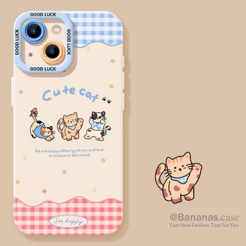 Iphone 16 15 14 13 12 11 Pro Max X Xr Xs Max 7 8 Plus SE2020 เคสโทรศัพท์การ์ตูนสนุกน่ารักHi Piเต้นรําแมว + Lanyardนุ่มปกหลัง ราคา ถูกที่สุด ดีลบีเคเค แกลเลอรีภาพที่ 3