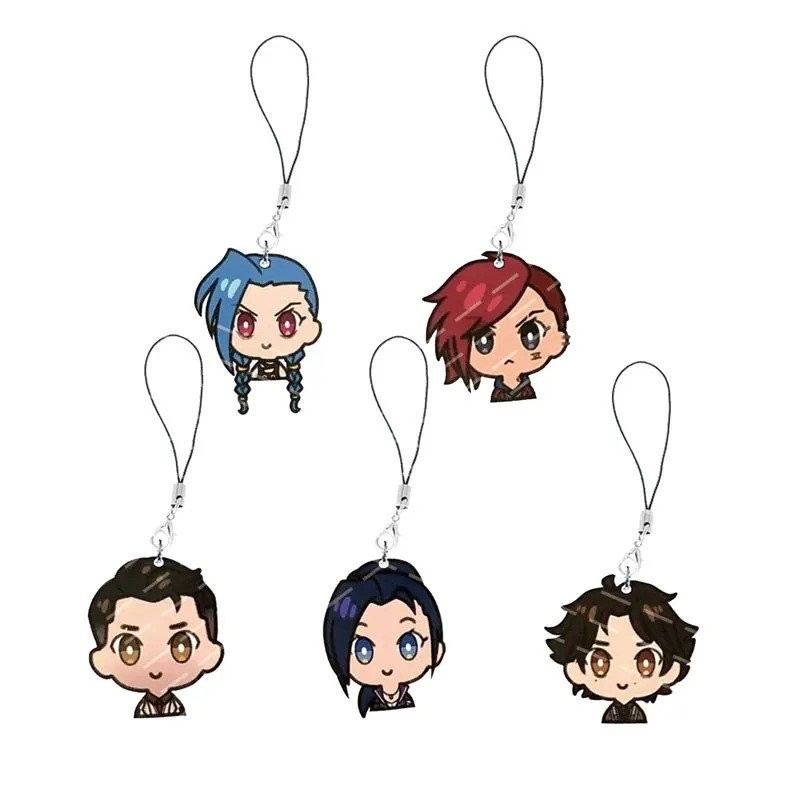 Arcane Jinx Vi Caitlyn Ekko Viktor พวงกุญแจโทรศัพท์มือถืออะคริลิค, จี้ขนาดเล็ก Arcane, จี้