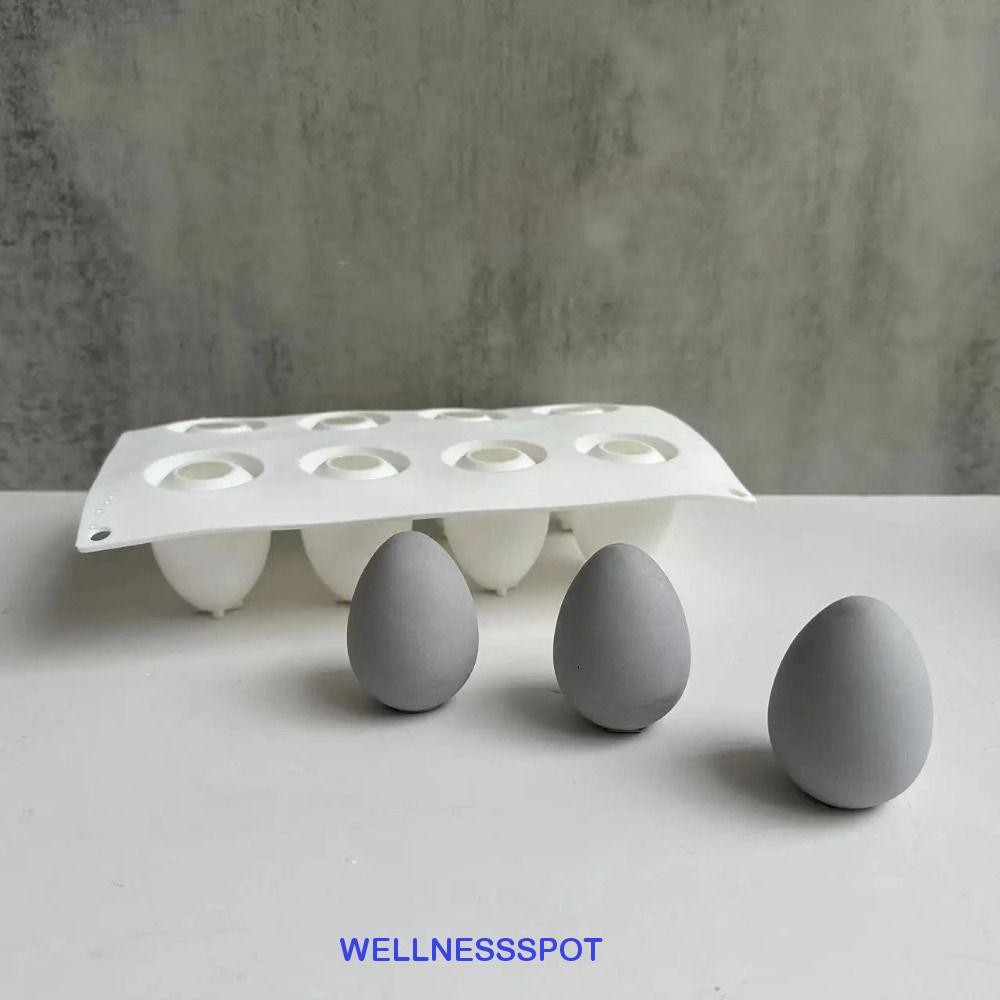Wellnessspot แม่พิมพ์ไข่อีสเตอร์, แม่พิมพ์ซิลิโคนซิลิโคนแบบใช้ซ้ําได้, ช็อคโกแลตเกรดอาหารไม่มีกลิ่น 8 หลุมไข่ Mould เทียนทํา ราคา ถูกที่สุด ดีลบีเคเค