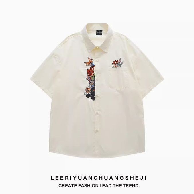 เสื้อแขนสั้นลายการ์ตูนสัตว์ ดีไซน์น่ารัก สบายในฤดูร้อน