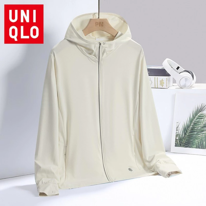 U+ เสื้อแจ็คเก็ต. สำหรับผู้หญิง แขนยาว มีฮู้ด กันแดด UV UPF 50+