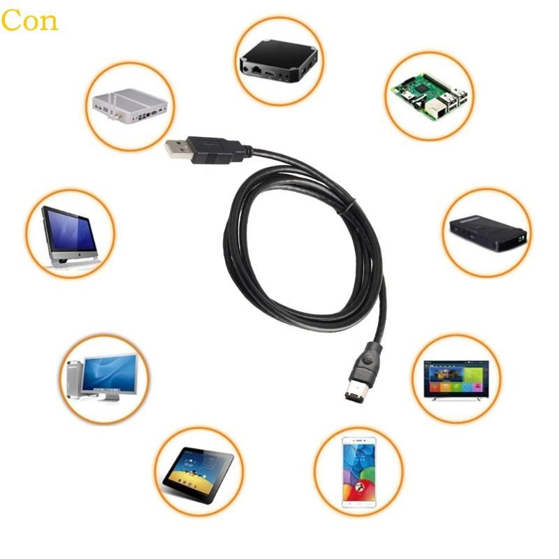 Con อะแดปเตอร์แปลงสายเคเบิล IEEE 1394 Firewire 6 Pin Male To USB 2 0 Male 1 8 ม. 3 4 5 ม.