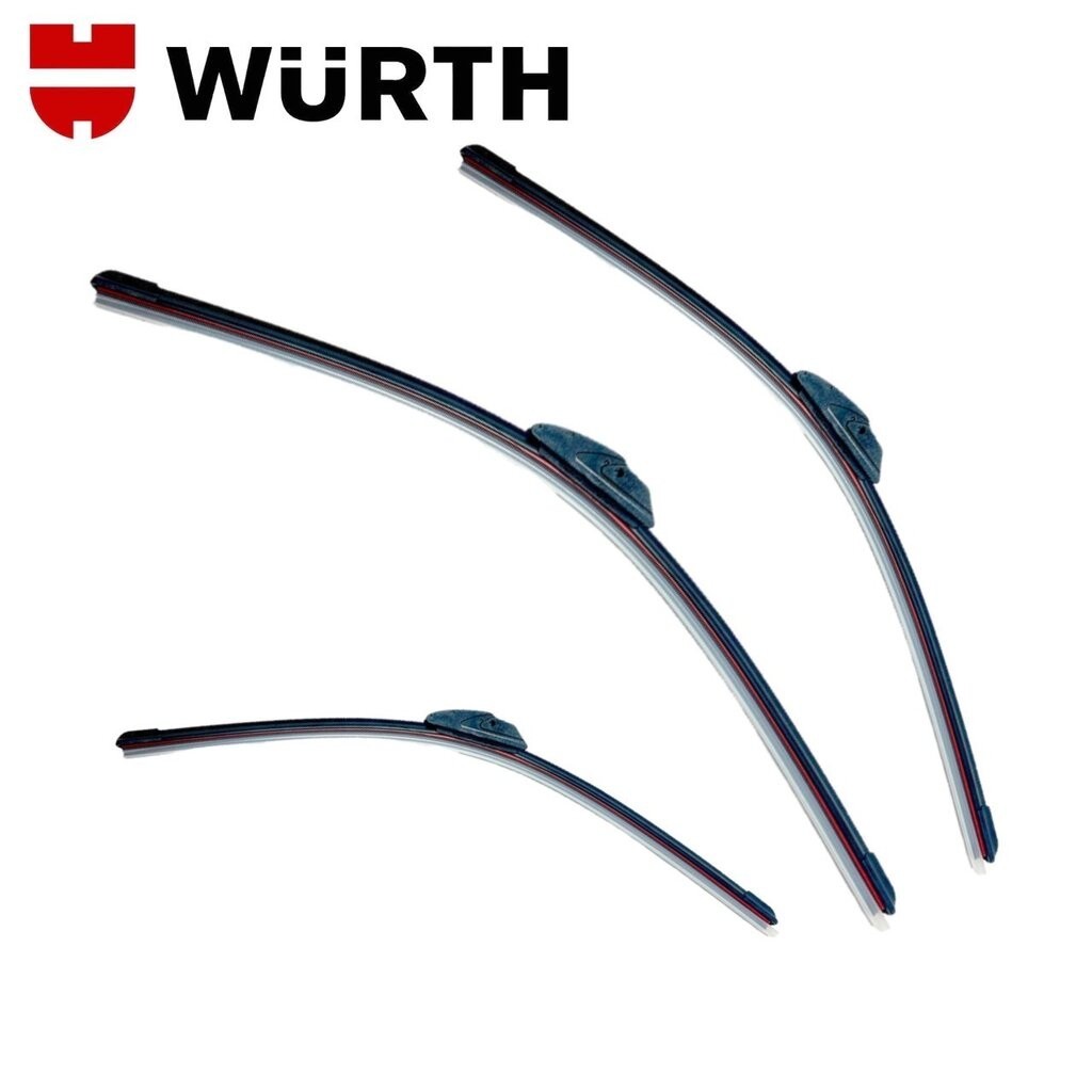 ที่ปัดน้ำฝน ใบปัดน้ำฝนกระจกหน้ารถ มาตรฐานทั่วไป WURTH (ใบปัดยางคู่) ขนาด 14 16 17 18 19 20 21 22 24 