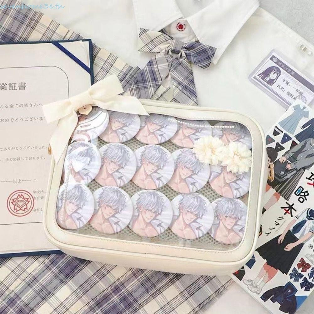 Sevenhome3e กระเป๋าใส, กระเป๋าตุ๊กตา ผ้าฝ้าย มีซิป สีพื้น Itabag, กระเป๋าลําลอง PU Idol สินค้าจัดเก็บ กระเป๋าสะพาย ขนาดเล็ก กลางแจ้ง