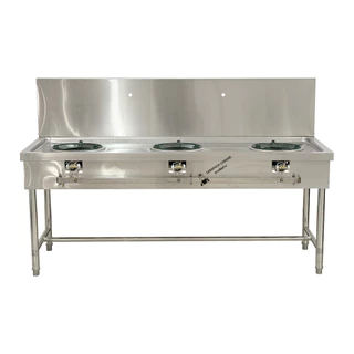 เตาแก๊สสแตนเลส3หัว หัวเตาKB5 KB7 KB8 แรงดันสูง Stainless high pressure frying stove