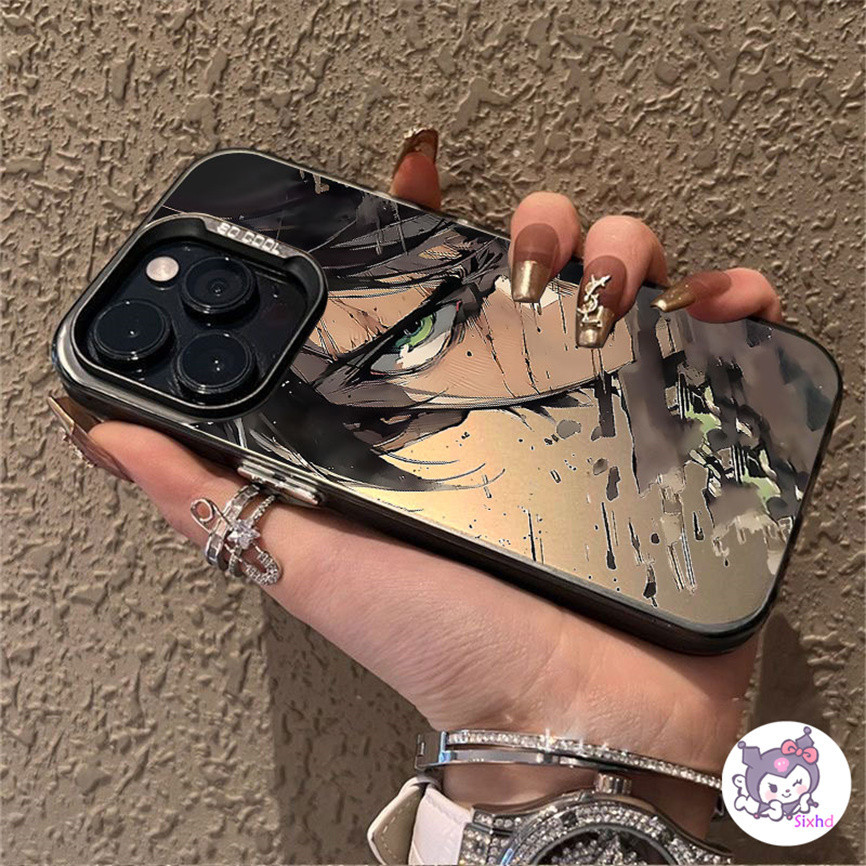 2 in 1 เคสโทรศัพท์มือถืออะคริลิคแข็ง กันกระแทก ลายอนิเมะผ่าพิภพไททัน สีแคนดี้ สําหรับ IPhone 11 15 13 14 12 Pro Max 7 Plus 8 Plus X XR Xs Max