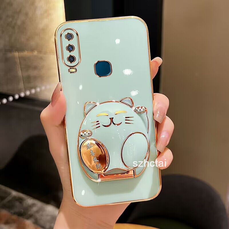 เคส vivo y11 y12 y15 y17 y19 เคส แมวหาโชค โทรศัพท์ เคสโทรศัพท์พร้อมขาตั้งแมวกวัก เคสโทรศัพท์ vivo y11 y12 y15 y17 y19