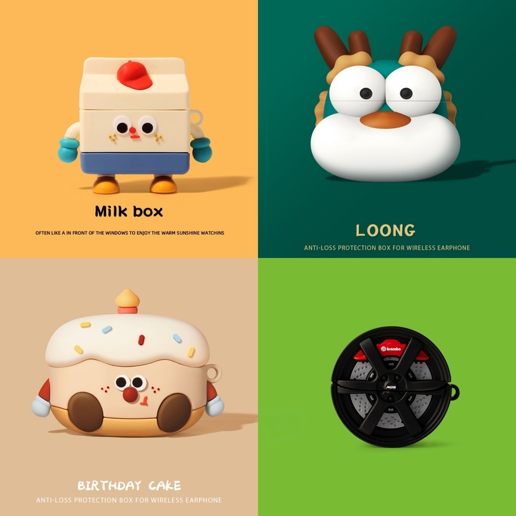 For Samsung Galaxy Buds FE Case Cartoon Cake Cute Headphones Samsung Galaxy Buds2 Pro Silicone Soft Case Cartoon Buds Pro / Buds Live Shockproof Shell Protective Cover