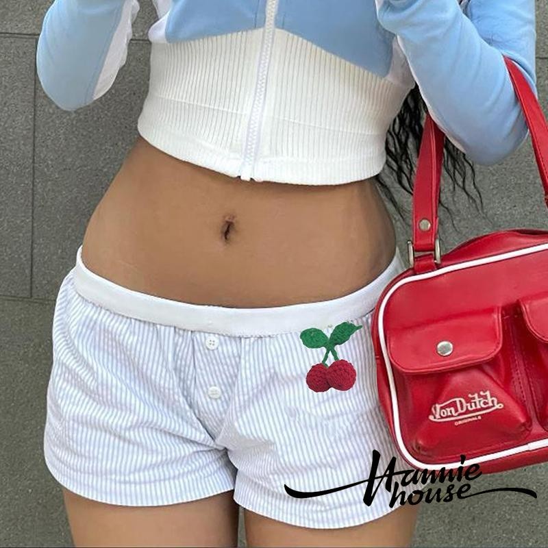 Hannie- กางเกงขาสั้น ลายเชอร์รี่ สําหรับผู้หญิง