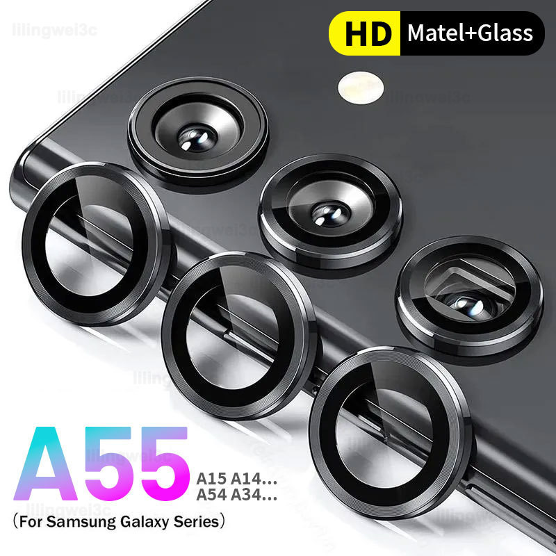 ฟิล์มกระจกนิรภัยกันรอยเลนส์กล้อง อลูมิเนียมอัลลอย สําหรับ Samsung Galaxy A55 A35 A15 A05S A05 A54 A34 A24 A14