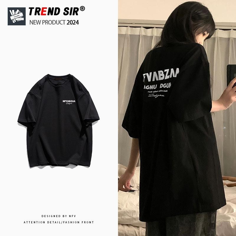 2024 TrendSirพร้อมส่งเสื้อยืดผ้าคอตตอน alphabettshirt เสื้อยืดไม่ต้องรีด s-5XL