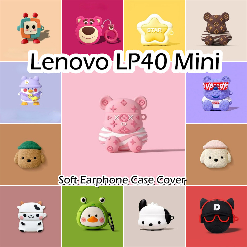 สําหรับ Lenovo LP40 Mini Case การ์ตูนตลก Series ซิลิโคนอ่อนนุ่มหูฟังกรณีปลอก NO.2